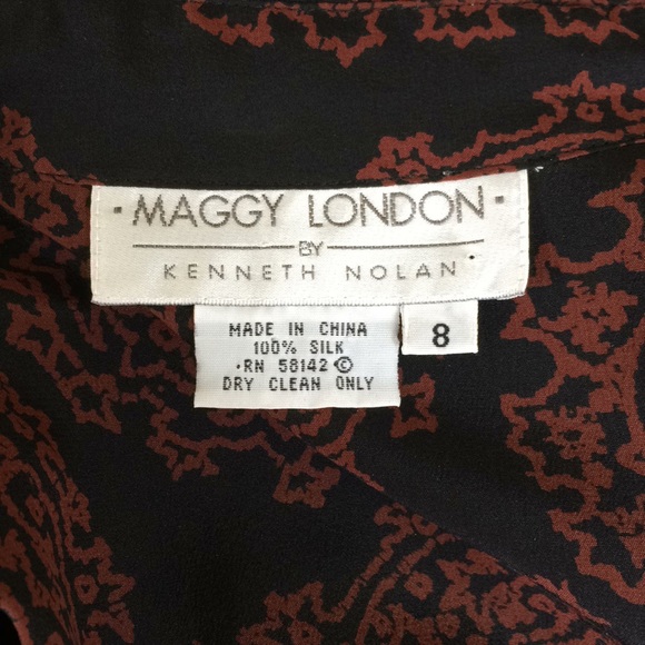 Maggy London vintage silk belted shirt dress - Picture 6 of 8